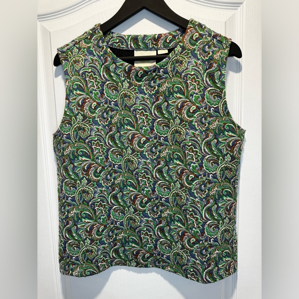 Maeve Green Paisley Sleeveless Shell and Skirt Set - Picture 5 of 15